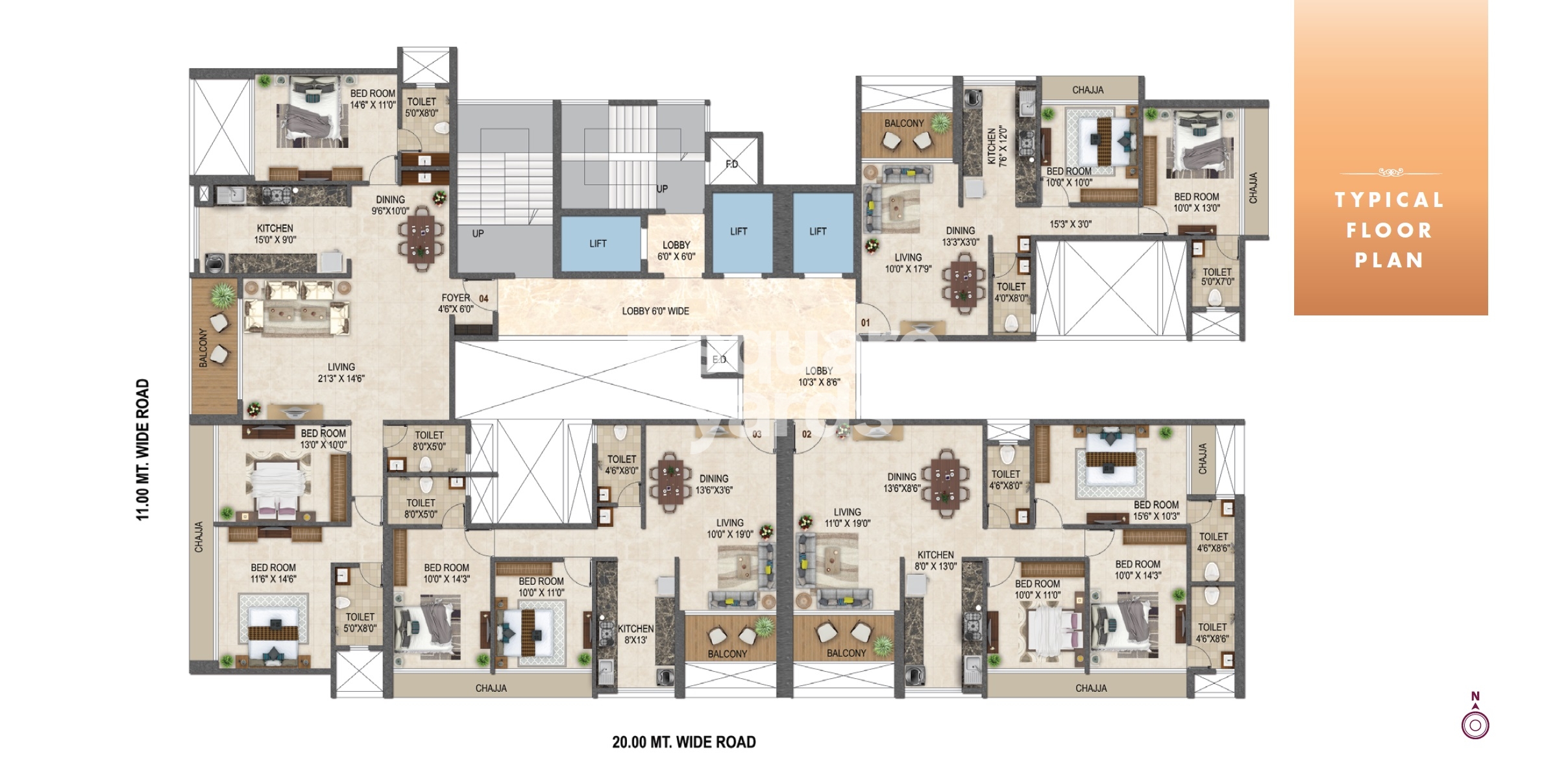 Pacific One Pyramid Floor Plans