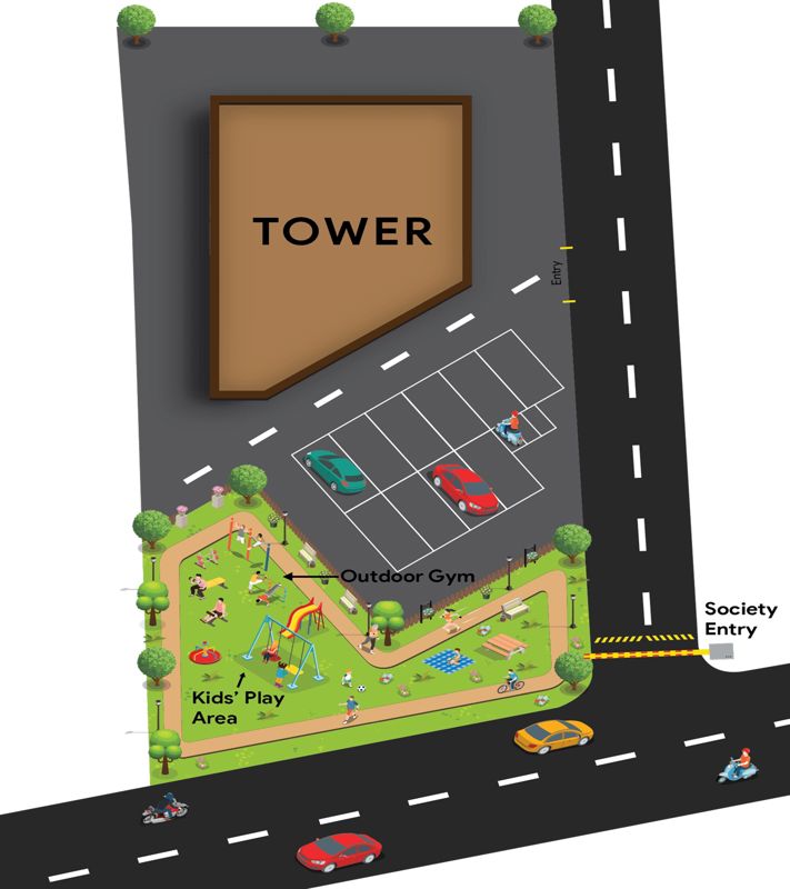 RG-Nakshatra-Tower_a drawing of a train with a cartoon character on it