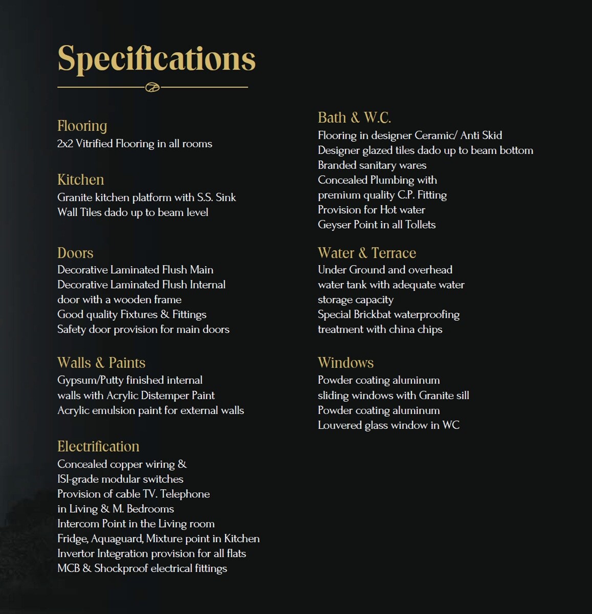 Sai Amber Residency Specification