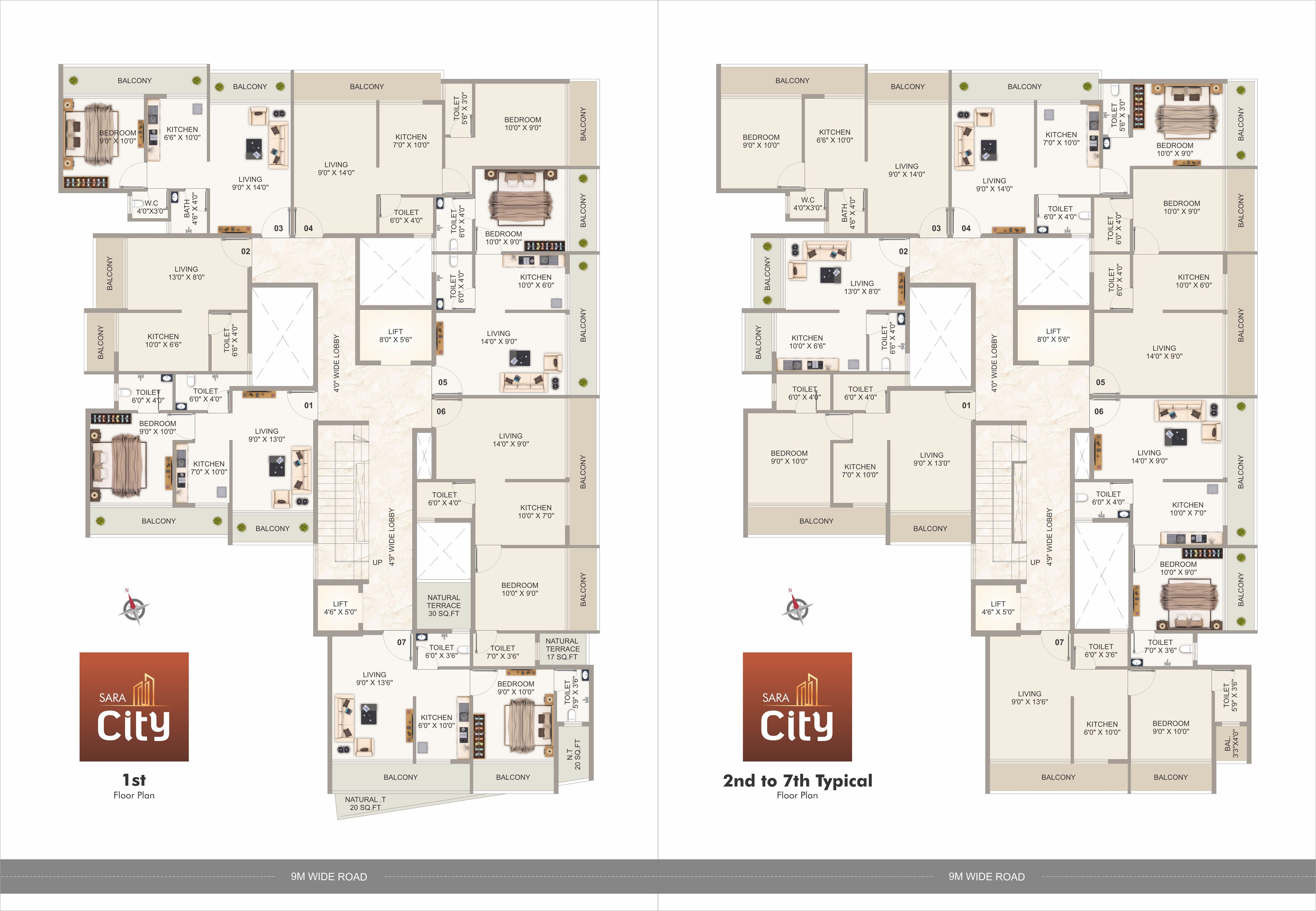 Sara City Taloja Floor Plans 1