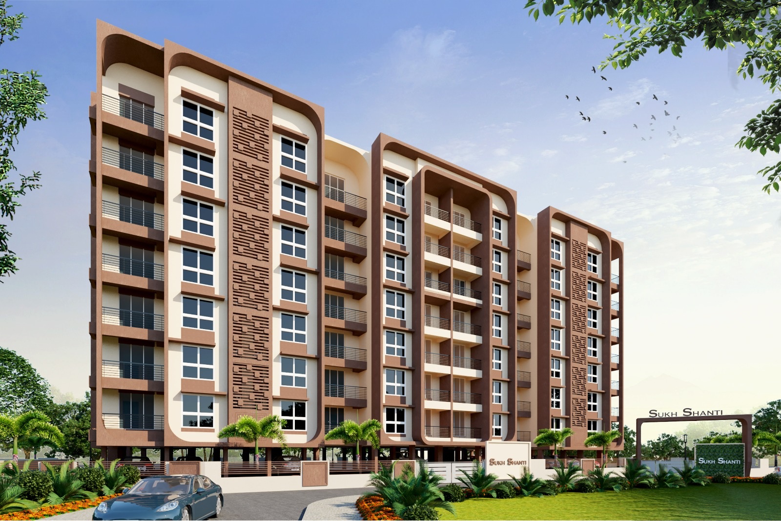 SRS Sukh Shanti Residency Apartment Exteriors