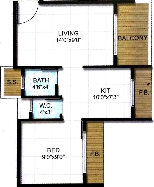 1 BHK 217 Sq. Ft. Apartment