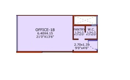 Floor plan of 672 Sq. Ft. Office Space in Aakar 88, Navi Mumbai