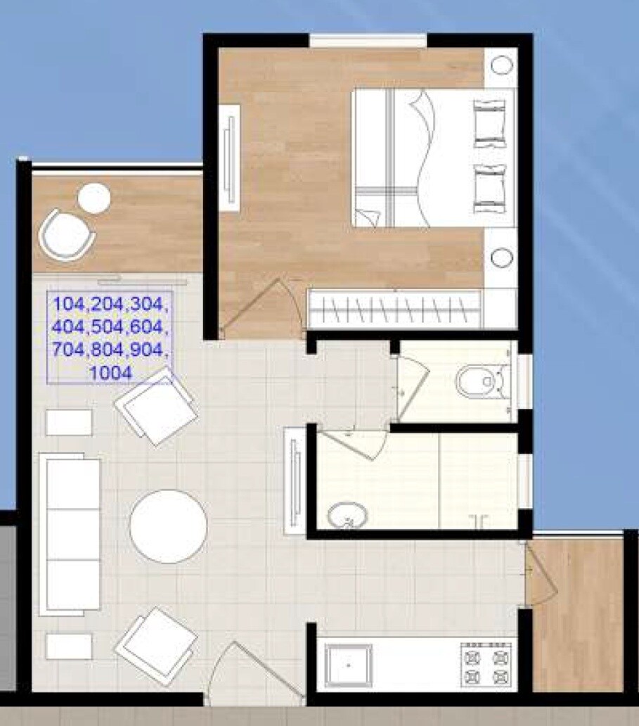 Floor plan of 1 BHK 321 Sq. Ft. Apartment in Aansh Green Valley, Navi Mumbai