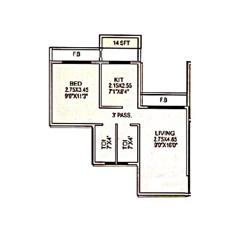 1 BHK 400 Sq. Ft. Apartment