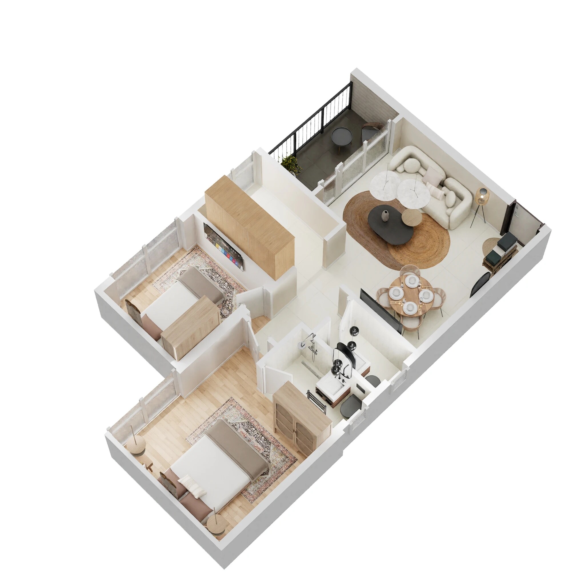 Floor plan of 3 BHK 541 Sq. Ft. Apartment in Akshar Green World, Navi Mumbai