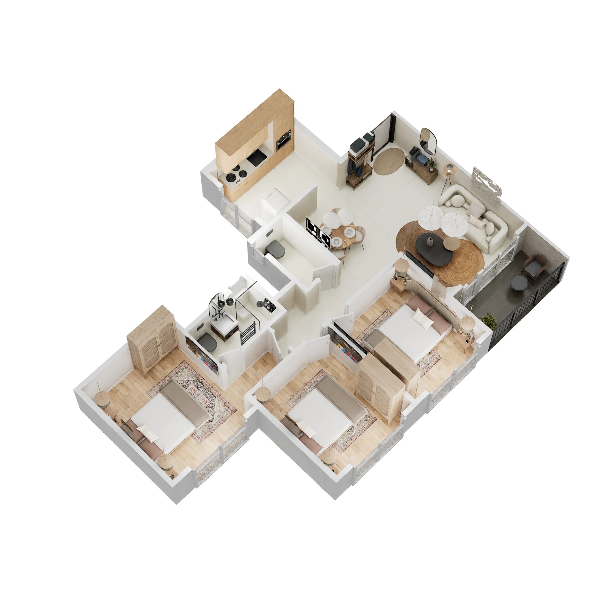 Floor plan of 2 BHK 824 Sq. Ft. Apartment in Akshar Green World, Navi Mumbai