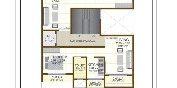 amber golden oak apartment 1 bhk 355sqft 20204719124727