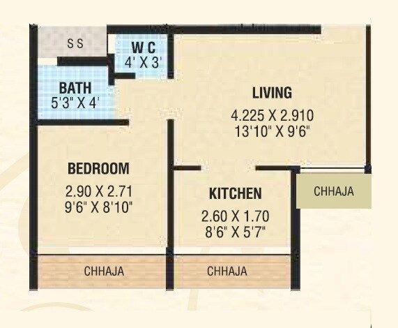1 BHK 212 Sq. Ft. Apartment
