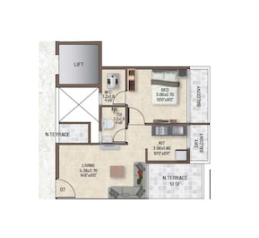 1 BHK 405 Sq. Ft. Apartment in Ananda Bat Ha Residency