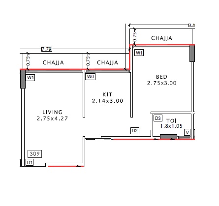 1 BHK 340 Sq. Ft. Apartment in Aramus The Domus 26 West