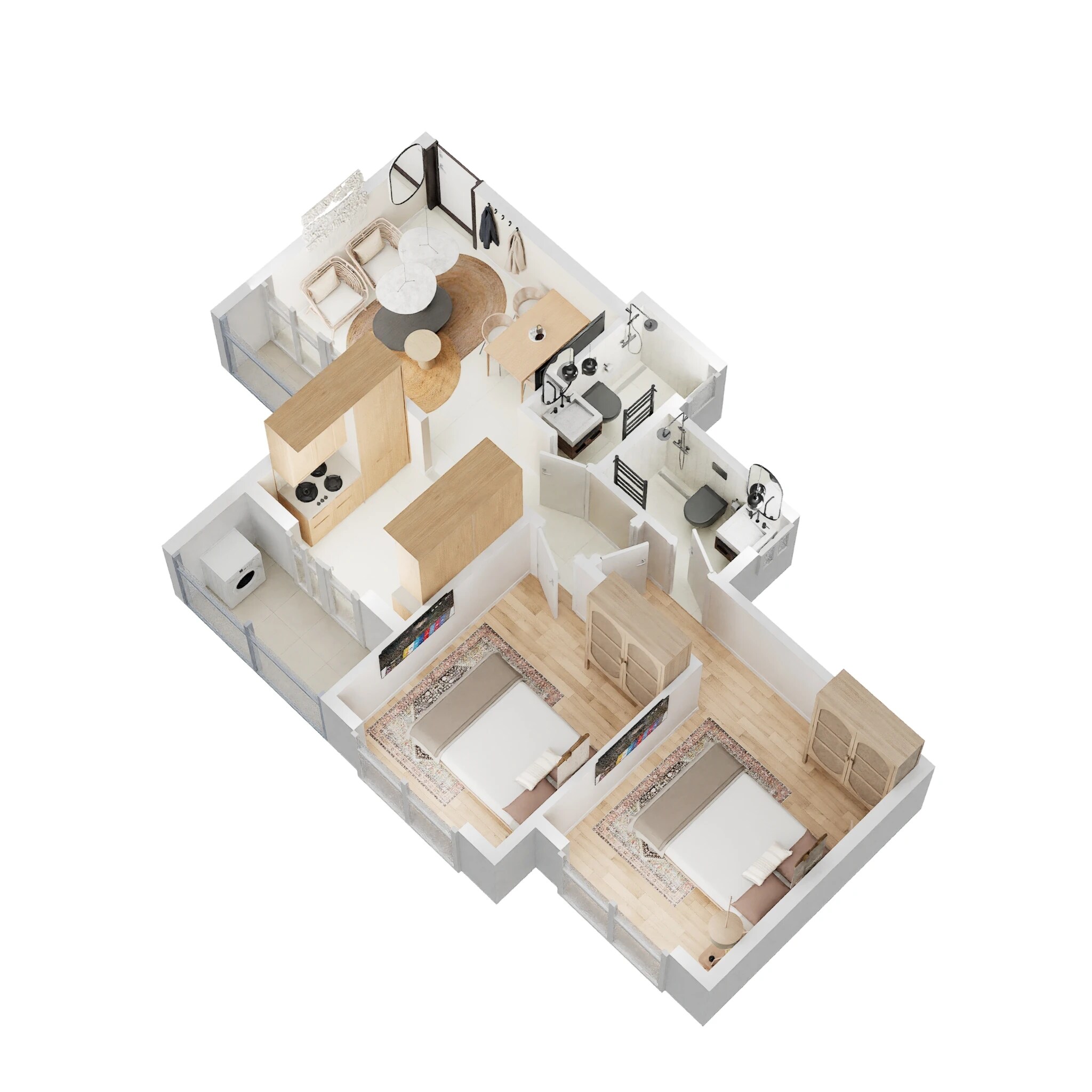 Floor plan of 2 BHK 564 Sq. Ft. Apartment in Arihant 4 Anaika, Navi Mumbai