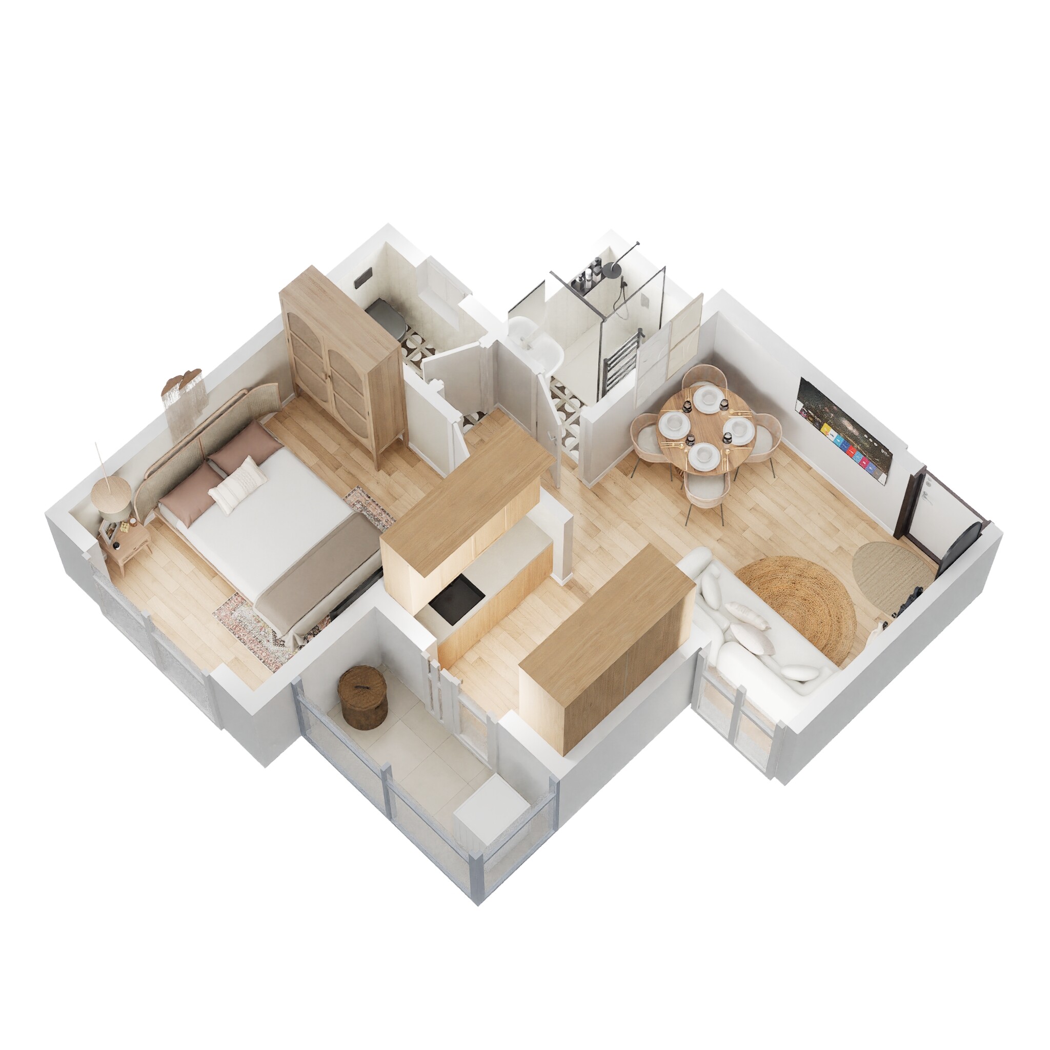 1 BHK 318 Sq. Ft. Apartment