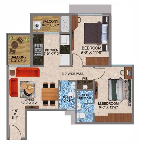 2 BHK 578 Sq. Ft. Apartment