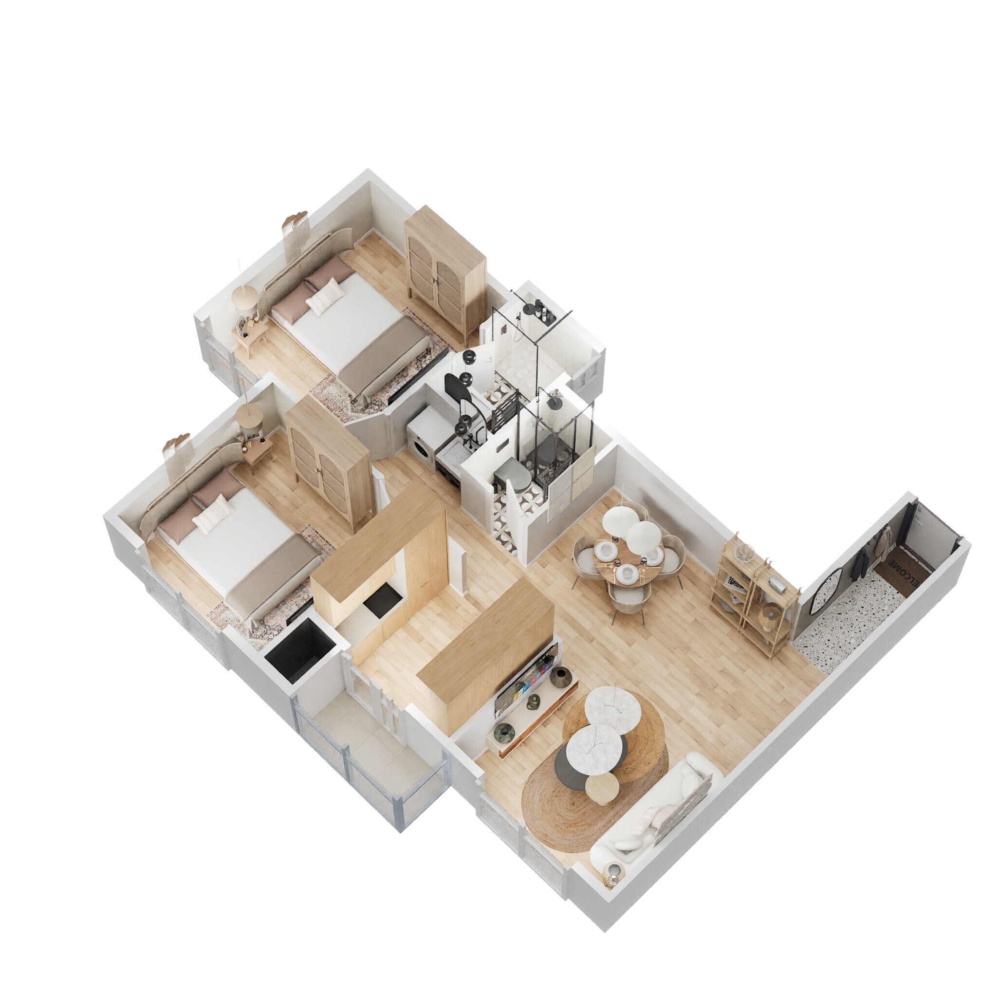 2 BHK 660 Sq. Ft. Apartment