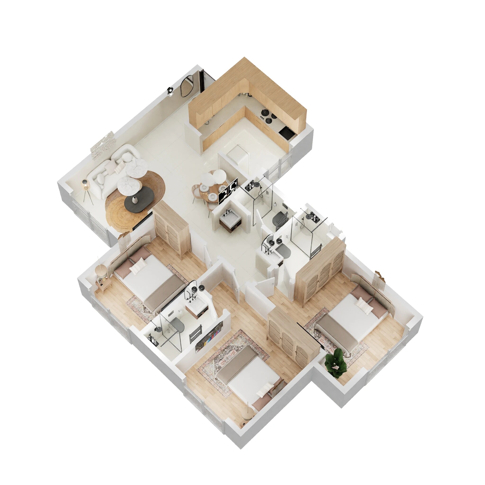 3 BHK 677 Sq. Ft. Apartment