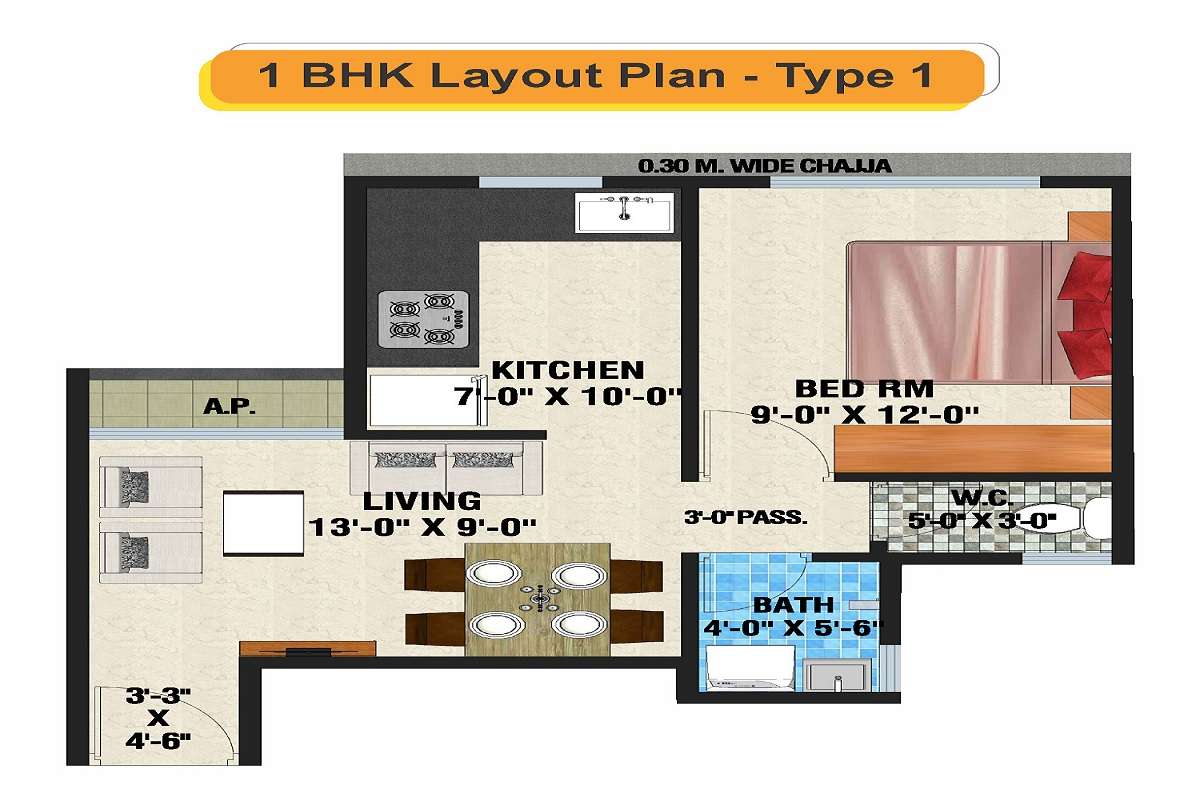 1 BHK 352 Sq. Ft. Apartment in Arihant Amber Mumbai