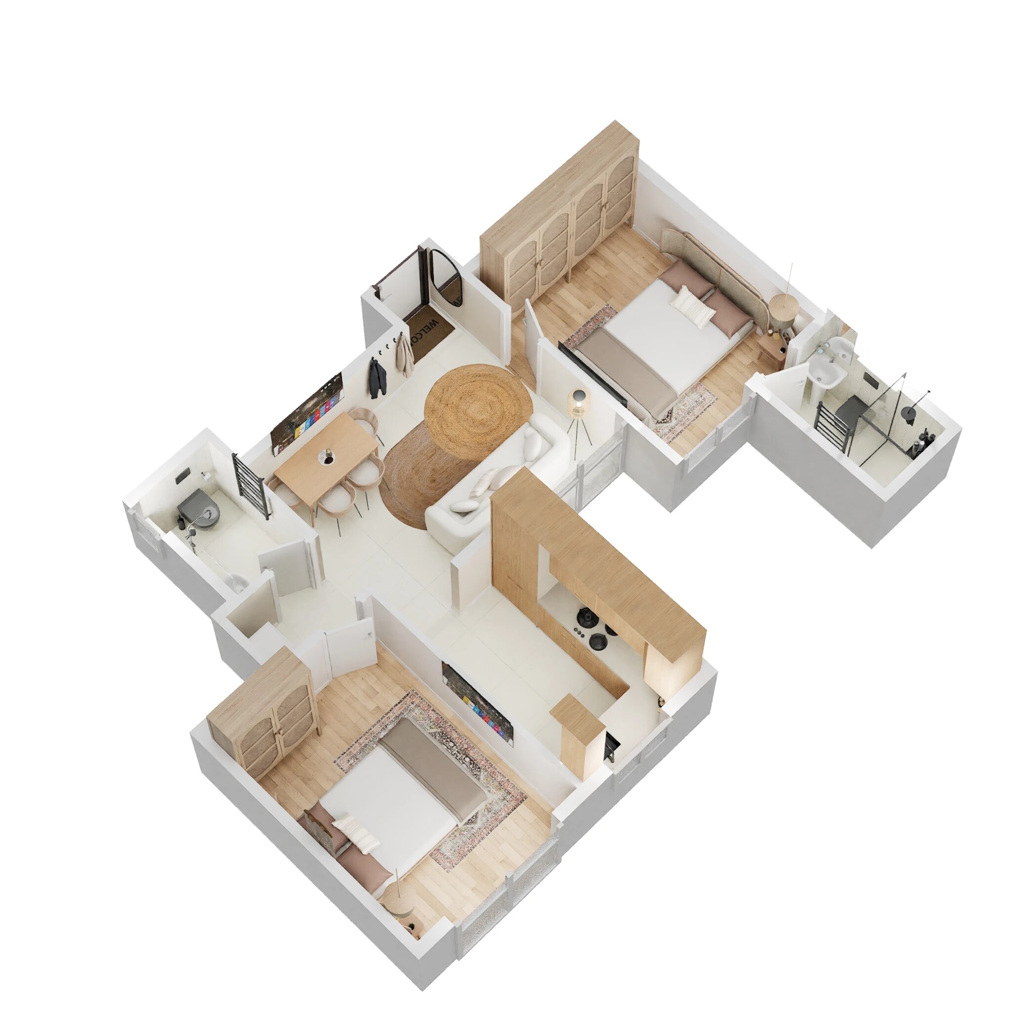 Floor plan of 2 BHK 469 Sq. Ft. Apartment in Arihant Amber Mumbai, Navi Mumbai