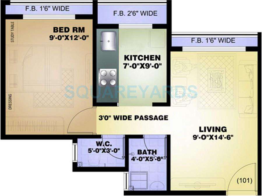 arihant arshiya apartment 1bhk 595sqft1