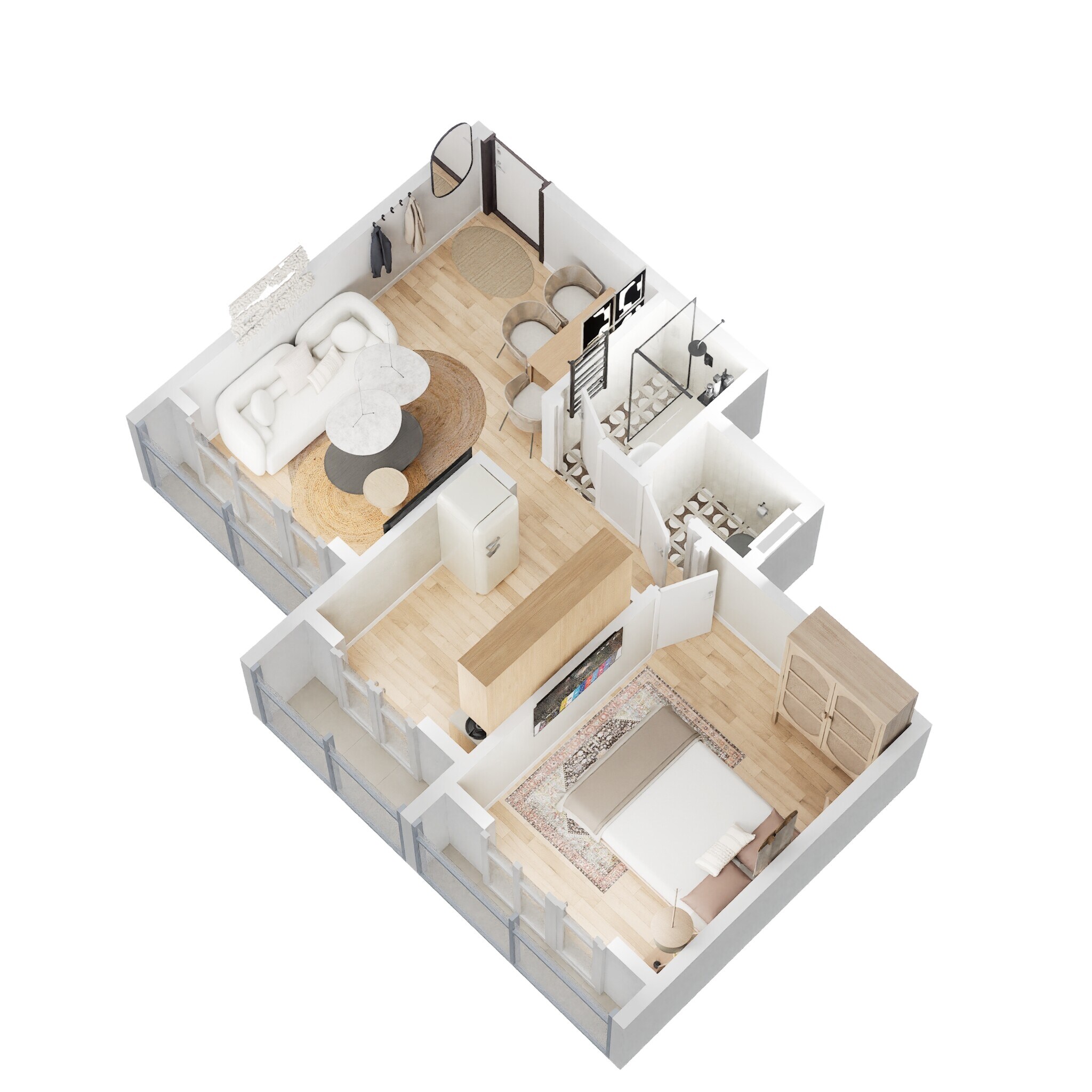 Floor plan of 1 BHK 387 Sq. Ft. Apartment in Arihant Arshiya Phase 3, Navi Mumbai