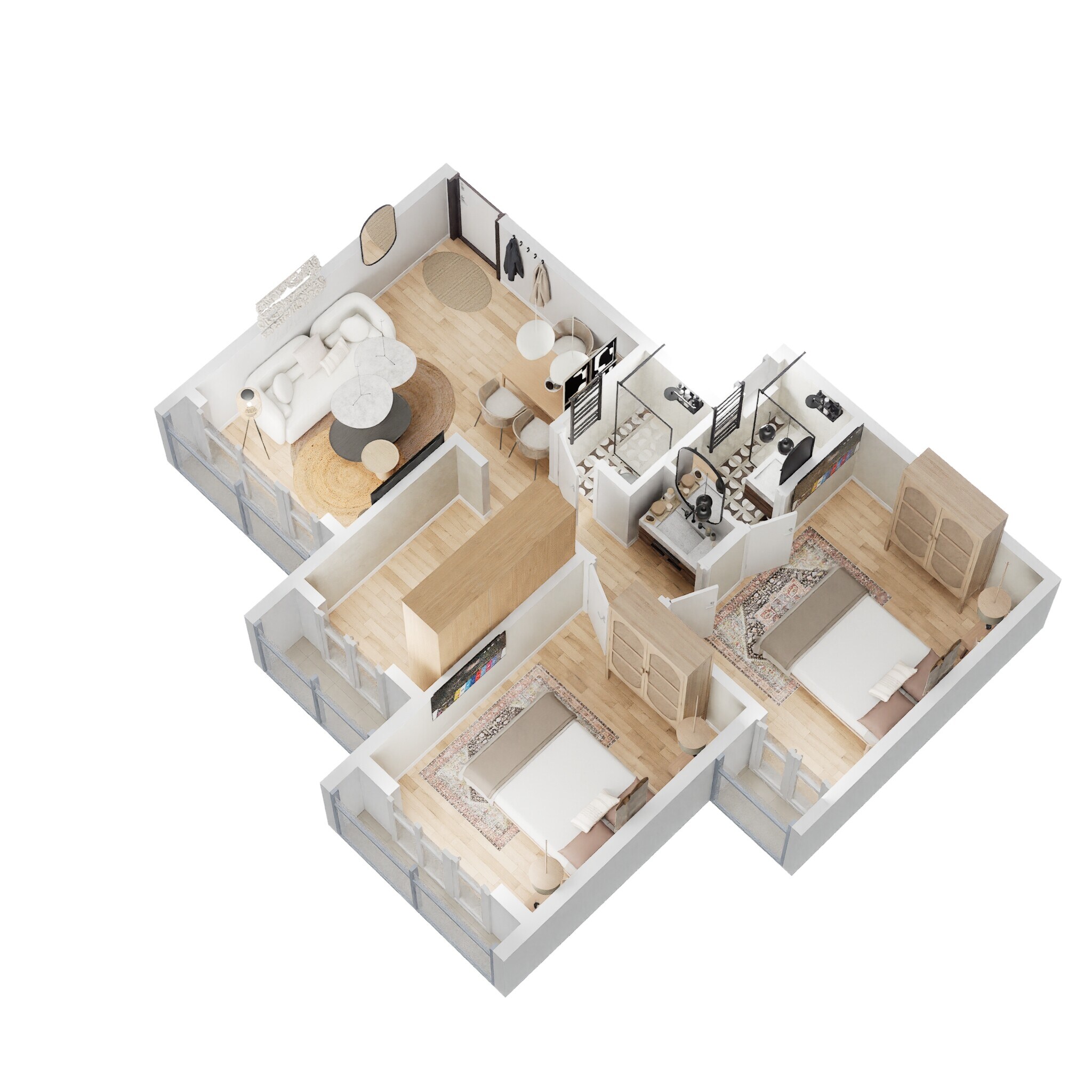 Floor plan of 2 BHK 545 Sq. Ft. Apartment in Arihant Arshiya Phase 3, Navi Mumbai