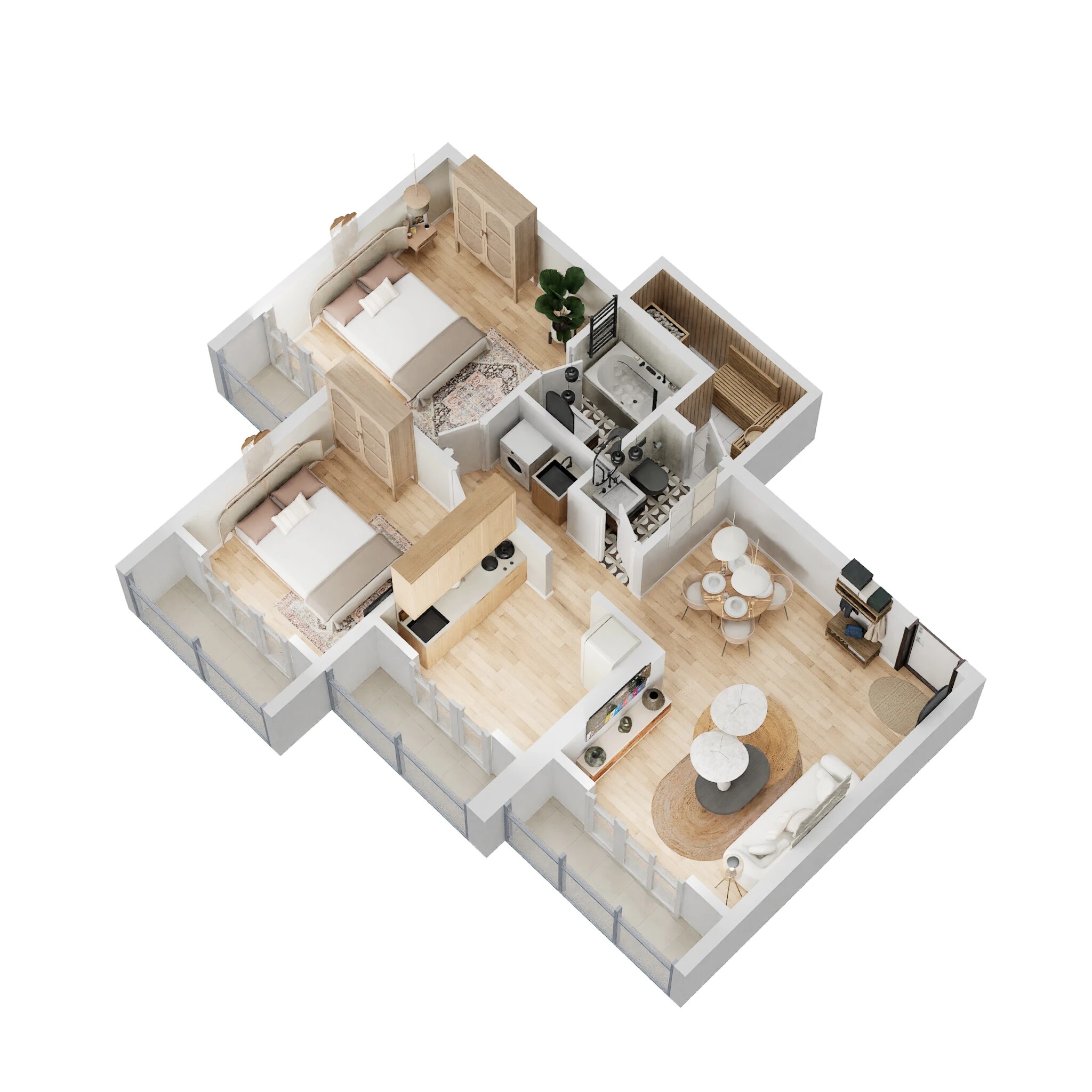 2 BHK 650 Sq. Ft. Apartment