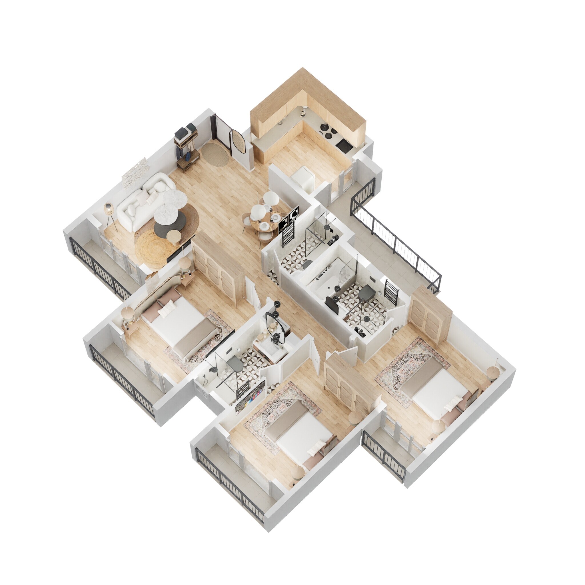 3 BHK 923 Sq. Ft. Apartment