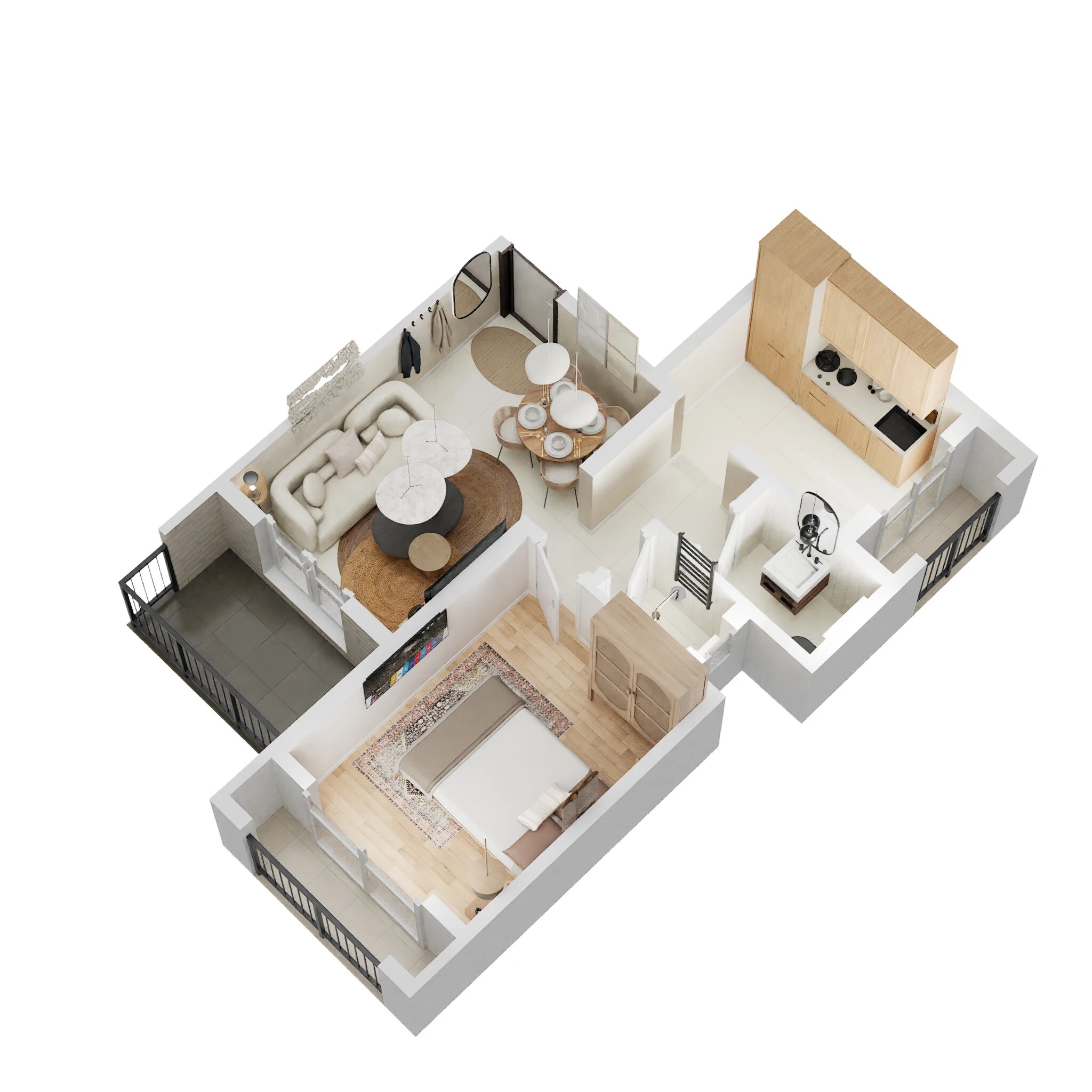 Floor plan of 1 BHK Apartment - 380 sq. ft. in Arihant Riddhi, Navi Mumbai