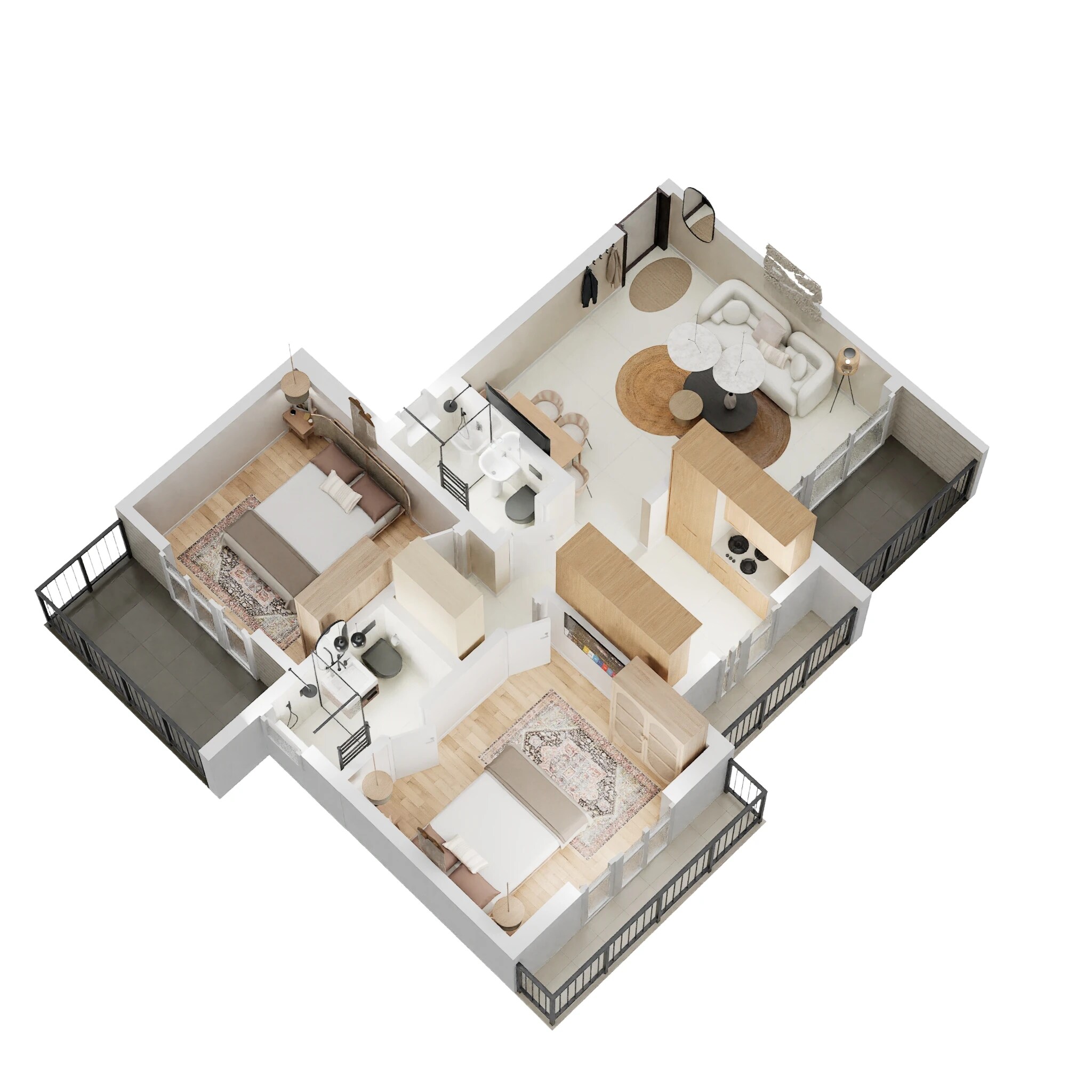 Floor plan of 2 BHK 1249 Sq. Ft. Apartment in Arihant Sharan, Navi Mumbai