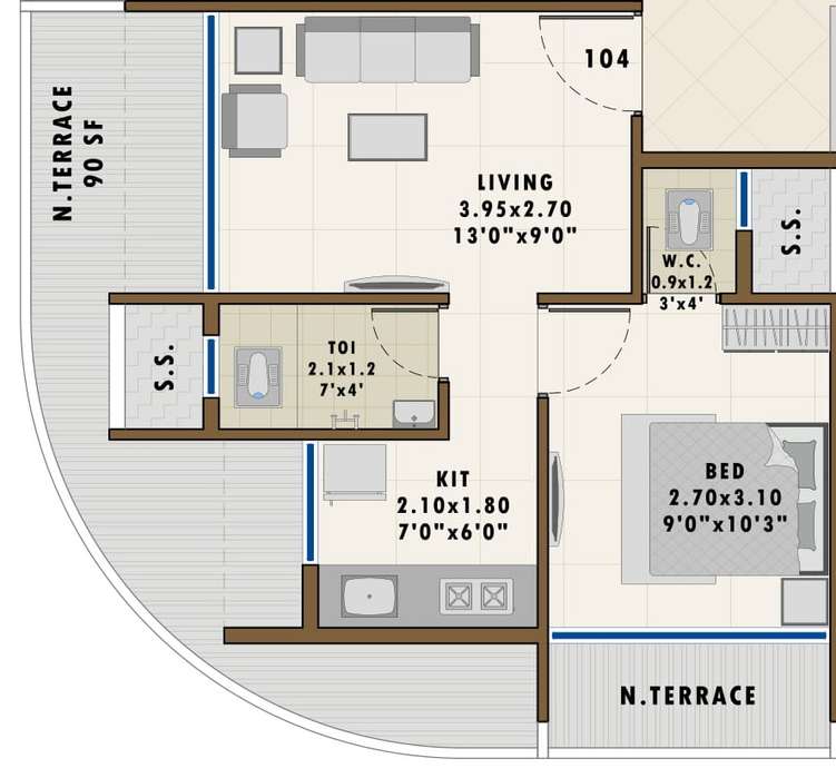 ashiana pratik heritage apartment 1bhk 665sqft 1