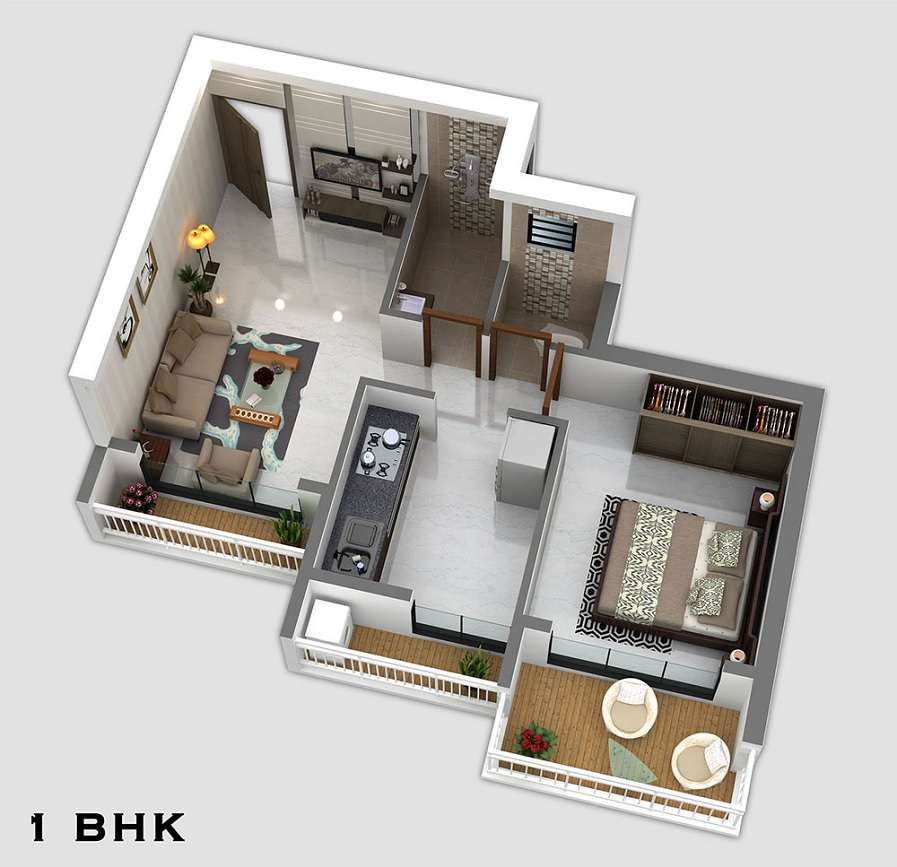 1 BHK 291 Sq. Ft. Apartment in Ashiyana Infinity