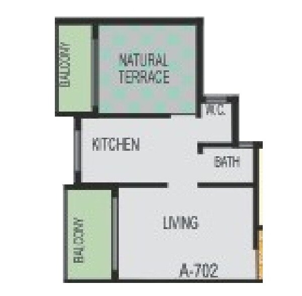 Floor plan of 217 Sq. Ft. Studio in Ashvamegh Sarthk Complex, Navi Mumbai
