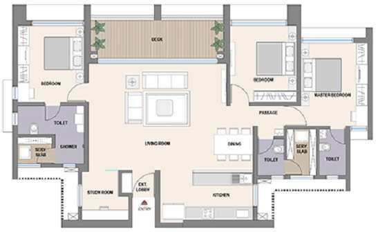 aurum q islands apartment 3 bhk 1112sqft 20213411123450