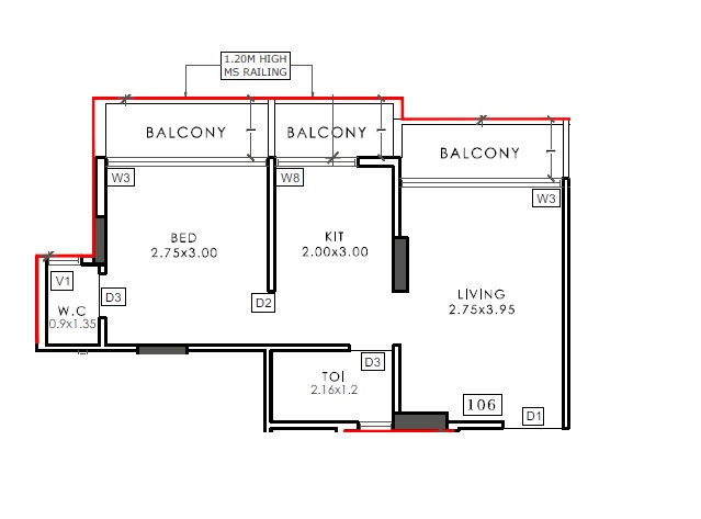 1 BHK 313 Sq. Ft. Apartment in Autumn Breeze