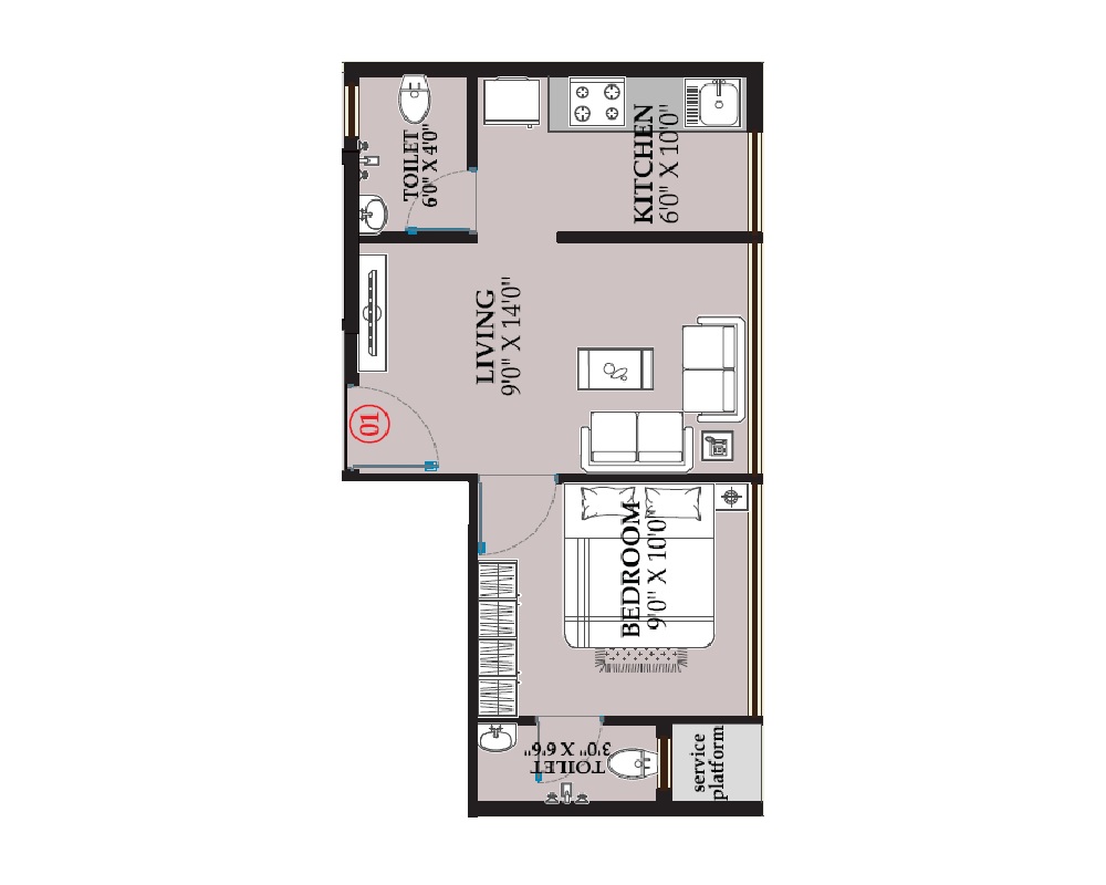 1 BHK 328 Sq. Ft. Apartment in AV Siddhivinayak Apartments