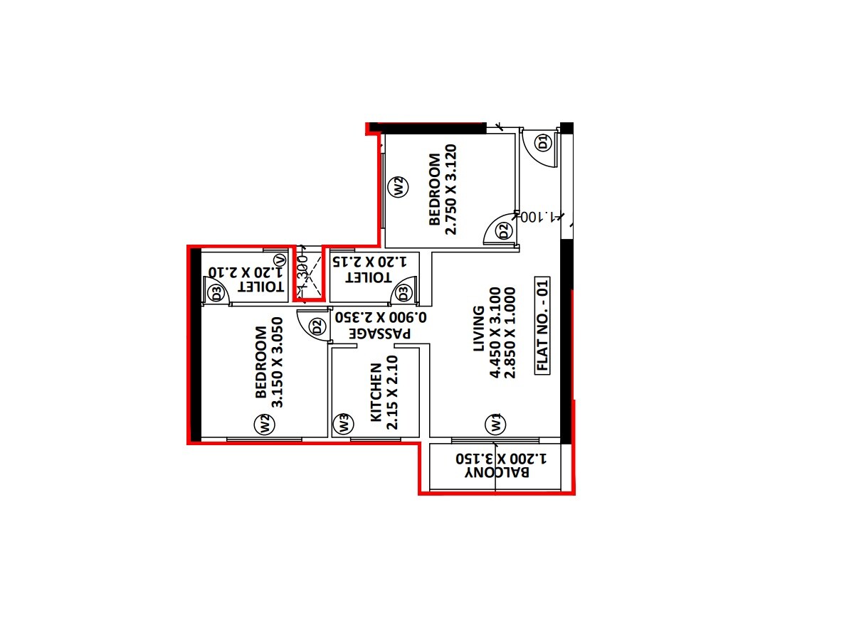 2 BHK 531 Sq. Ft. Apartment