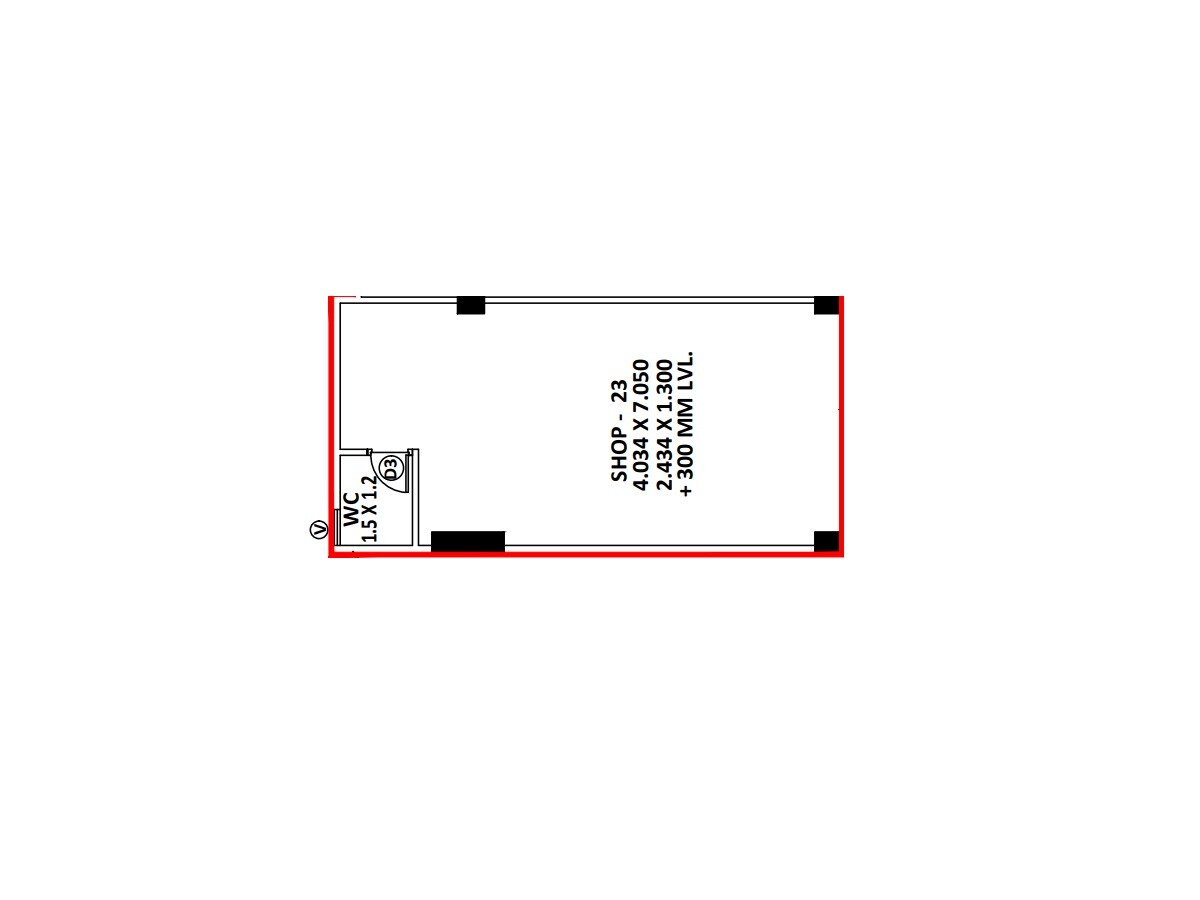 Floor plan of 363 Sq. Ft. Retail Shop in Avenue Trimbak Harmony, Navi Mumbai
