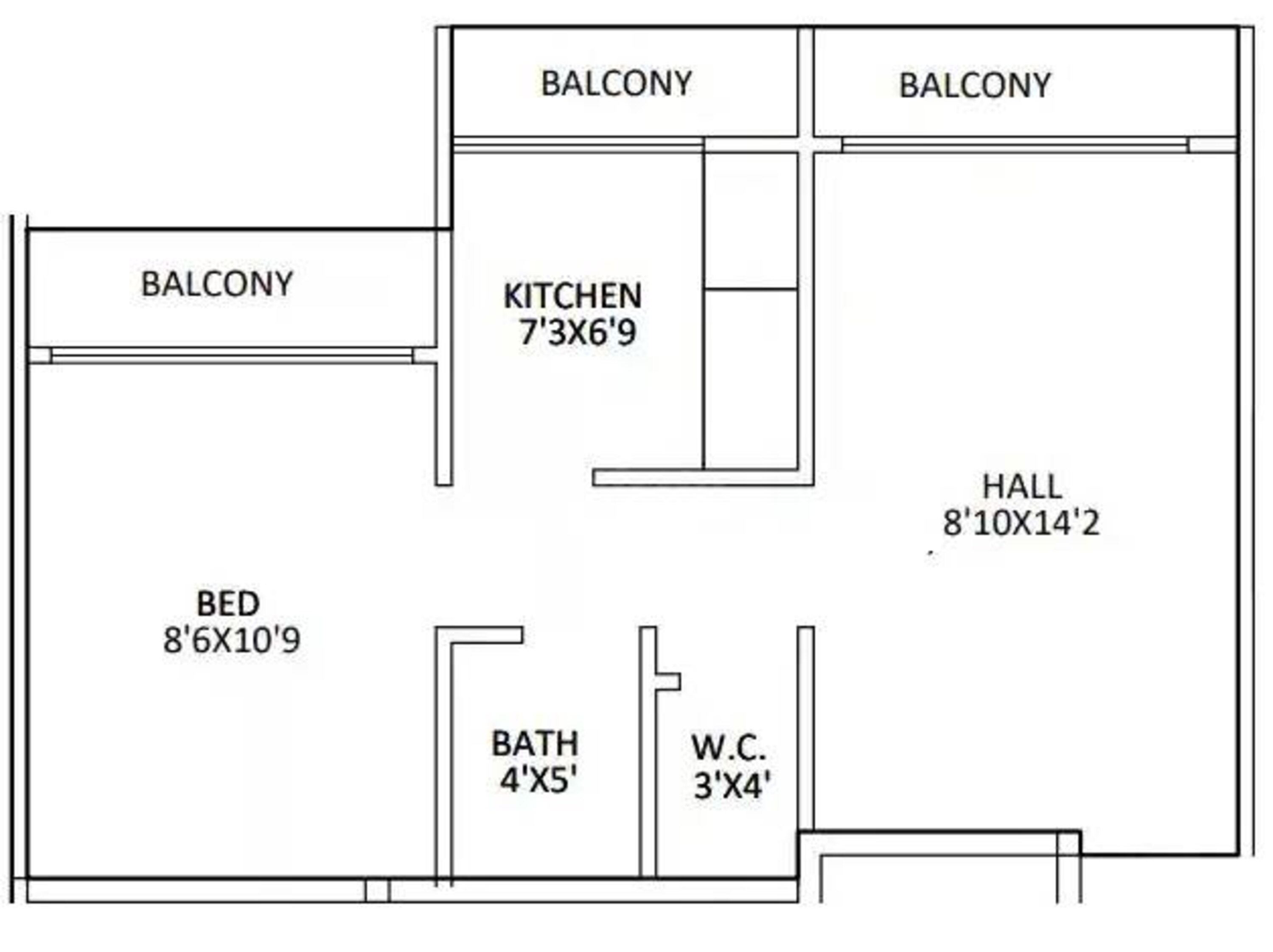 1 BHK 379 Sq. Ft. Apartment in Balaji Krupa Neral