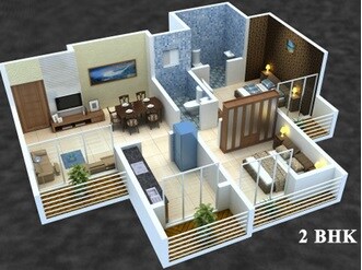 Floor plan of 2 BHK 959 Sq. Ft. Apartment in Balaji Modern City, Navi Mumbai