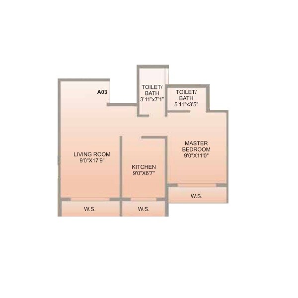 1 BHK 308 Sq. Ft. Apartment