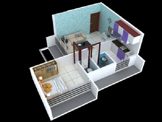 Floor plan of 1 BHK 248 Sq. Ft. Apartment in Bhagwat Heights, Navi Mumbai