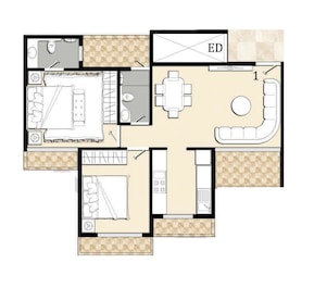 2 BHK 377 Sq. Ft. Apartment in Bhagwati Eleganza