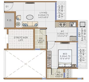 1 BHK 358 Sq. Ft. Apartment in Bhumikar Guru Anmol