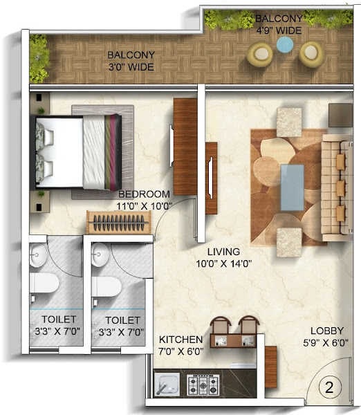 Bricks The Retreat Durshet 1 BHK Layout