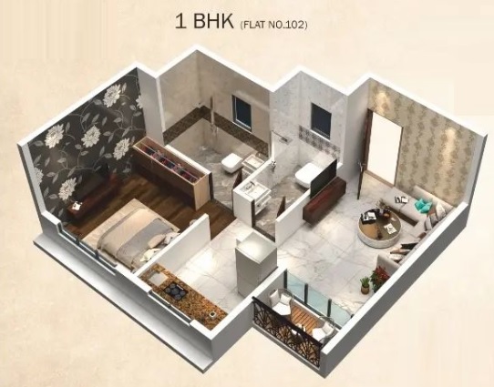 1 BHK 385 Sq. Ft. Apartment in Burhan Rahman Complex