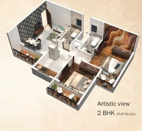 2 BHK 569 Sq. Ft. Apartment