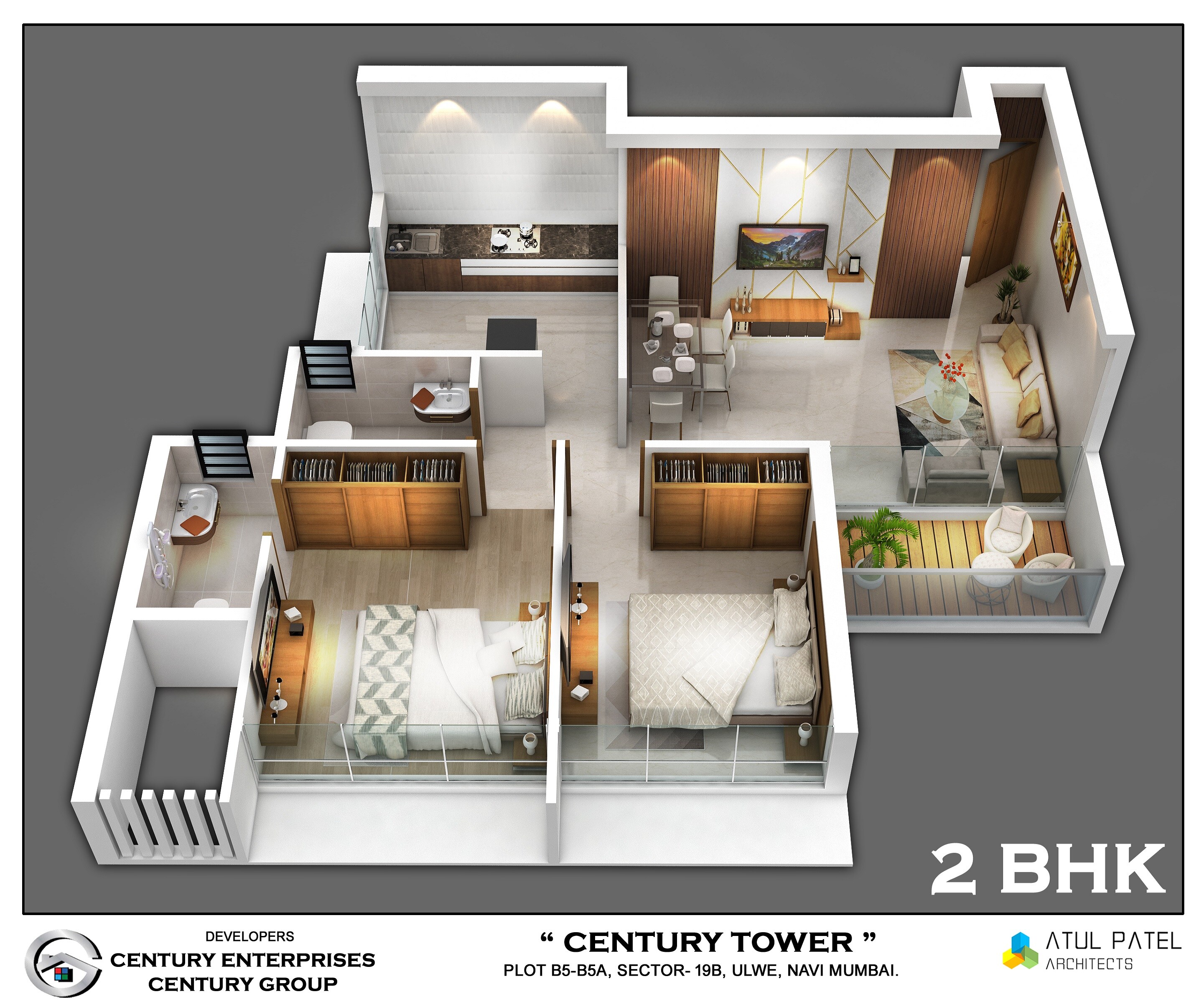 2 BHK 609 Sq. Ft. Apartment