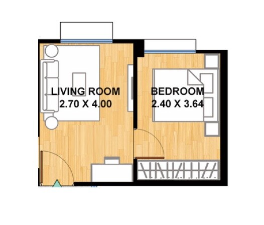 Floor plan of 1 BHK 312 Sq. Ft. Apartment in Chitrapatjanak Dadasaheb Phalke Township, Navi Mumbai