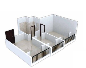 Floor plan of 1 BHK 298 Sq. Ft. Apartment in Clan City Pearl, Navi Mumbai
