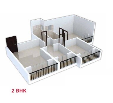 Floor plan of 2 BHK 503 Sq. Ft. Apartment in Clan City Pearl, Navi Mumbai